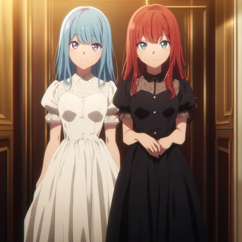 タグのみで生成した2人のキャラクターの比較画像