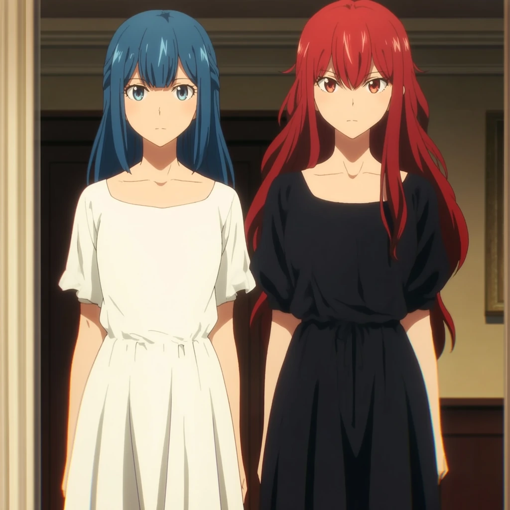 自然文のみで生成した2人のキャラクターの比較画像