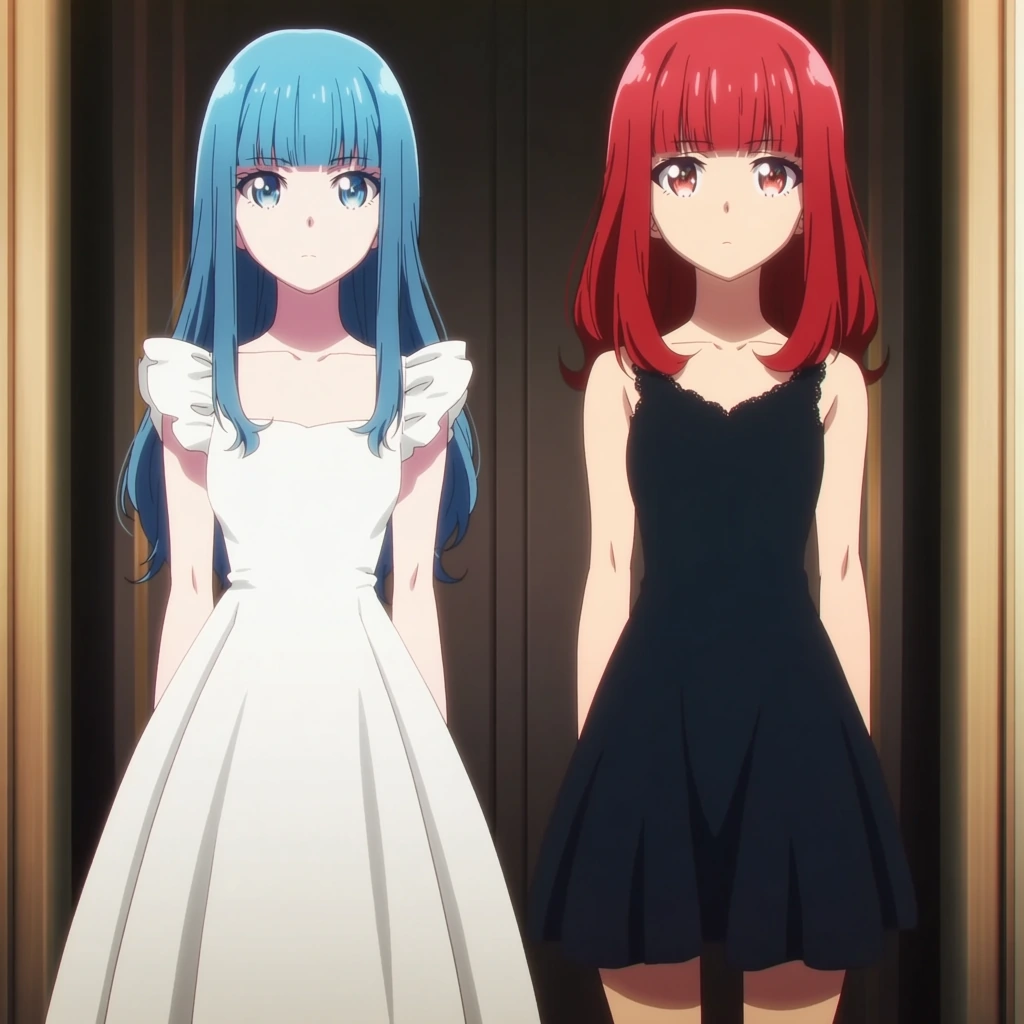 タグと自然文で生成した2人のキャラクターの比較画像