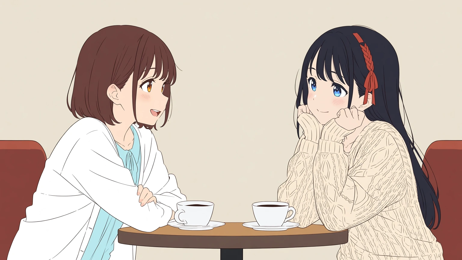 Animaで flat color を指定した複数人シーンの比較