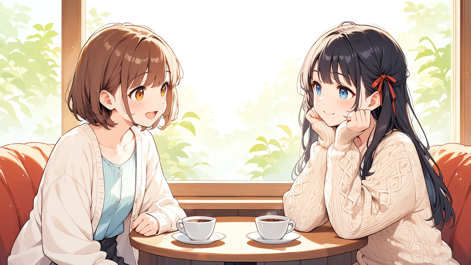 Animaで watercolor を指定した複数人シーンの比較