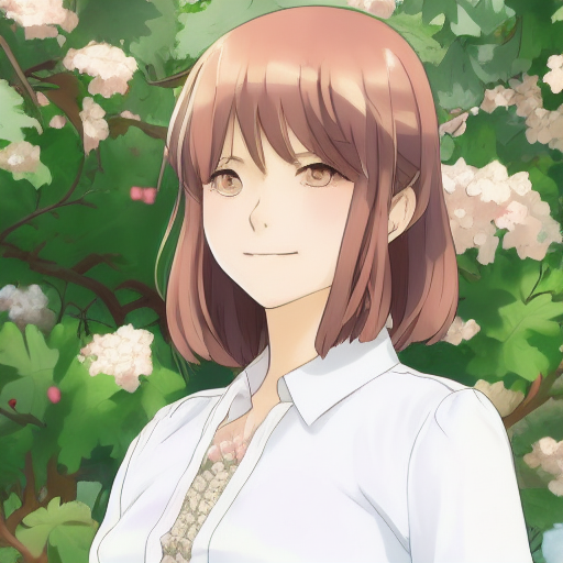 SD1.5系で生成した花畑の人物イラスト
