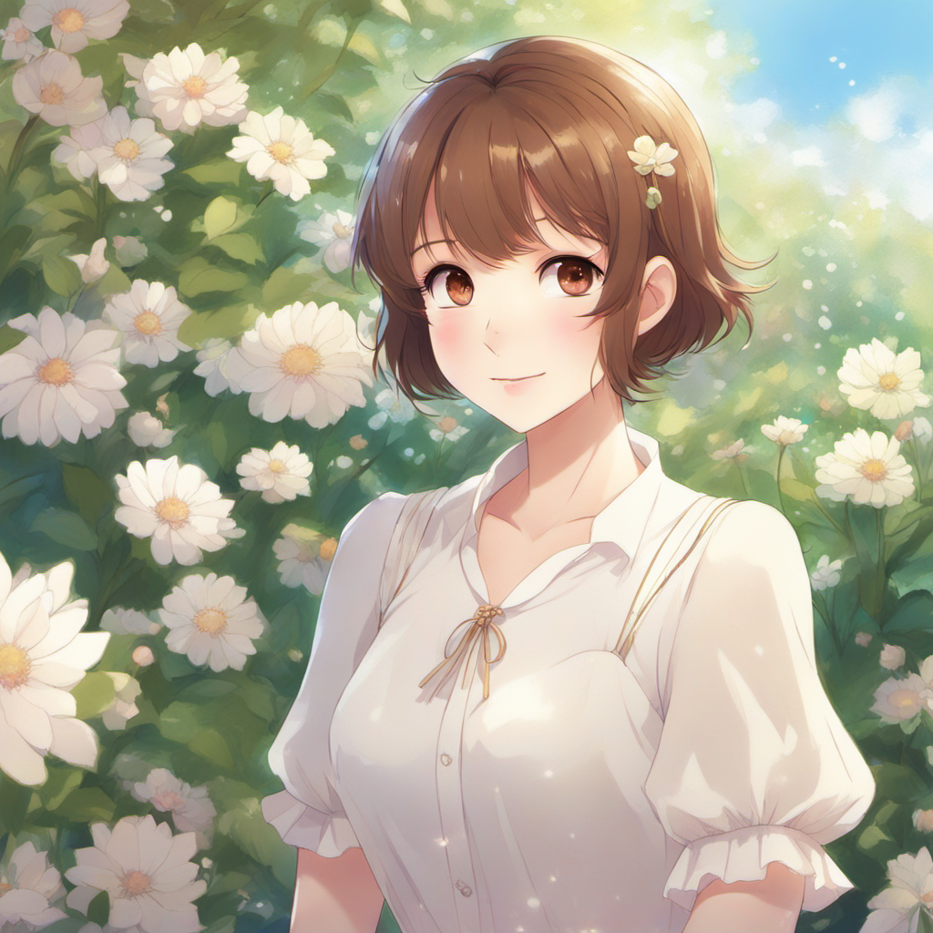 SDXL系で生成した花畑の人物イラスト