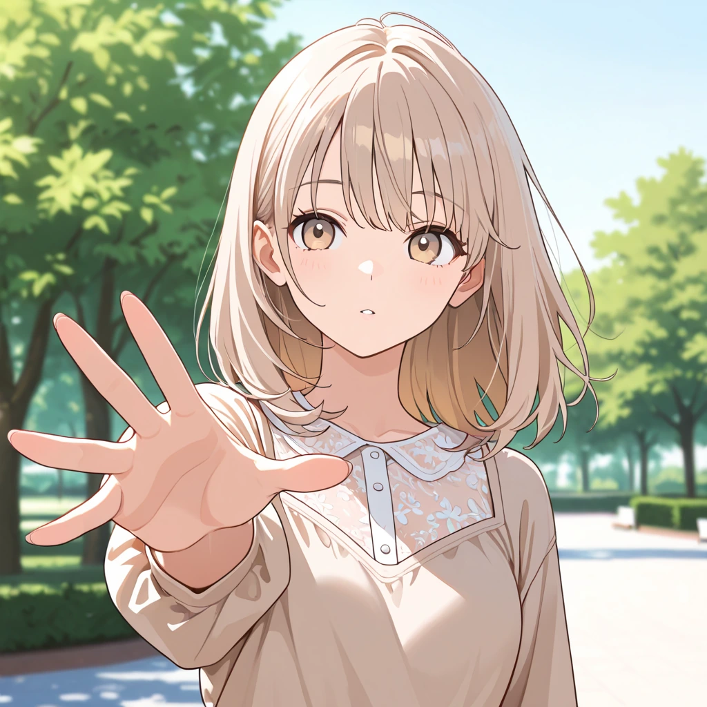 背景ぼかしの女性サンプル