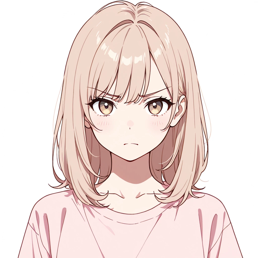 イラッとした表情の女性サンプル