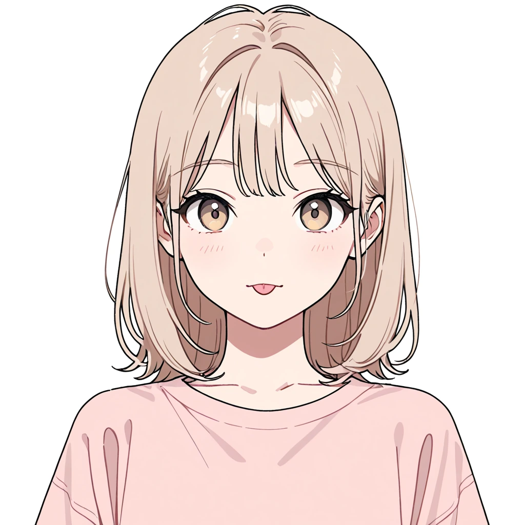 ちょこんと舌を出すの女性サンプル