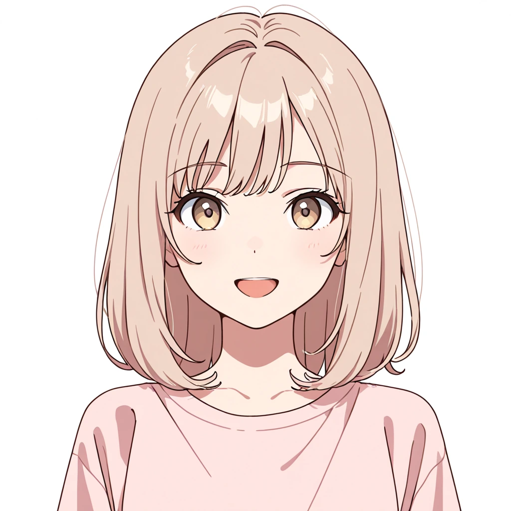 口を開けた笑顔の女性サンプル