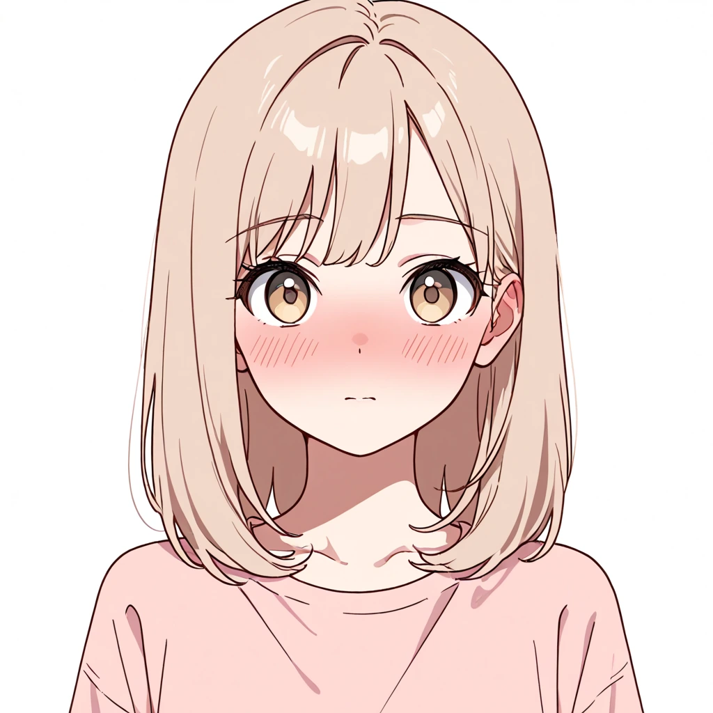 強い赤面の女性サンプル