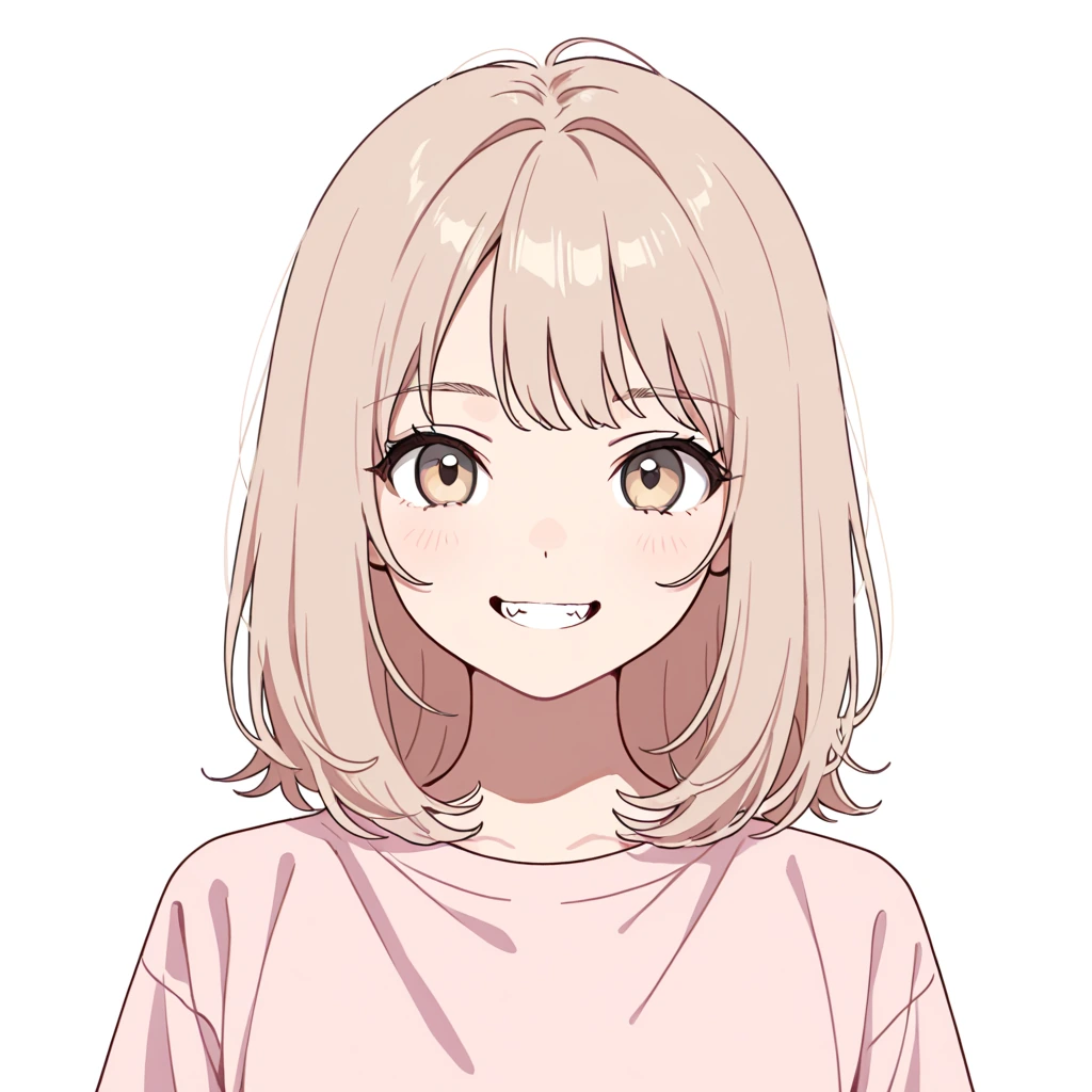 牙見せ笑顔の女性サンプル