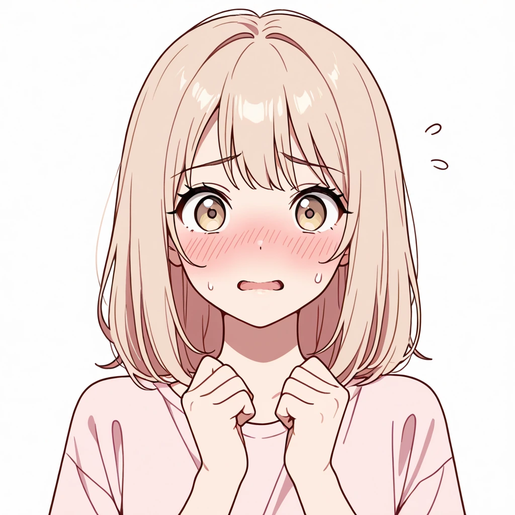 あわてた照れの女性サンプル