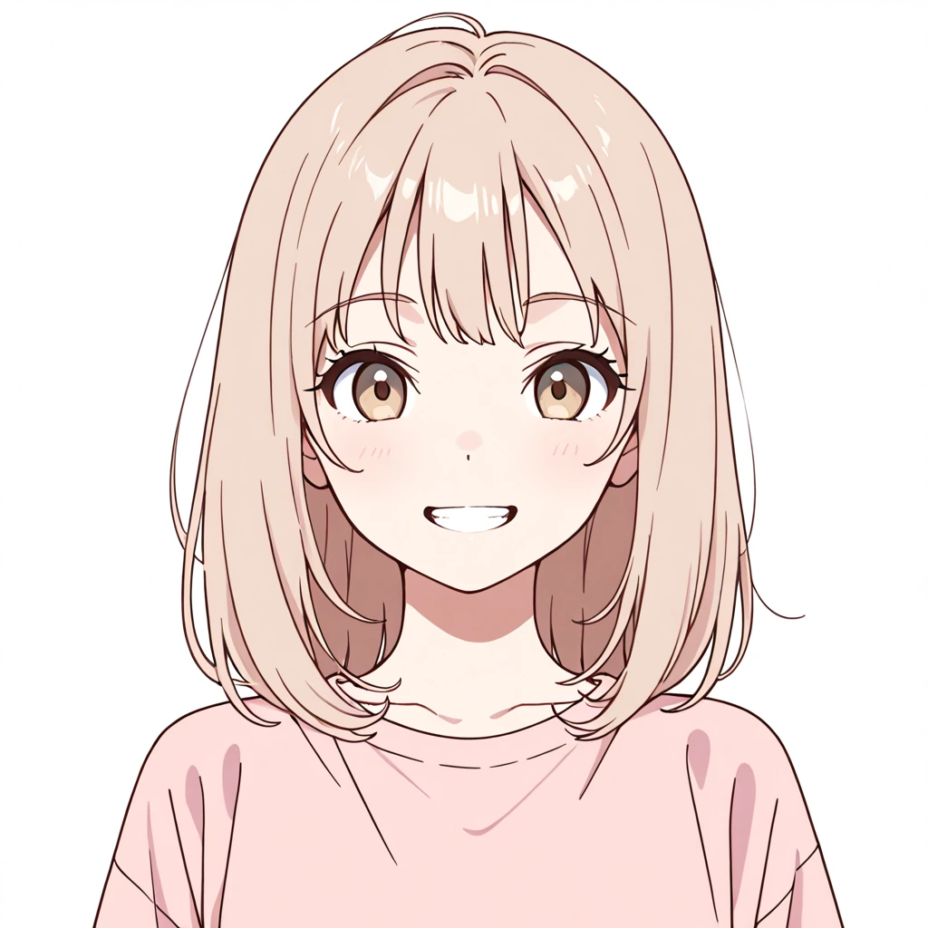 にっこり笑うの女性サンプル