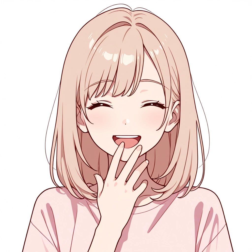 大きく笑うの女性サンプル