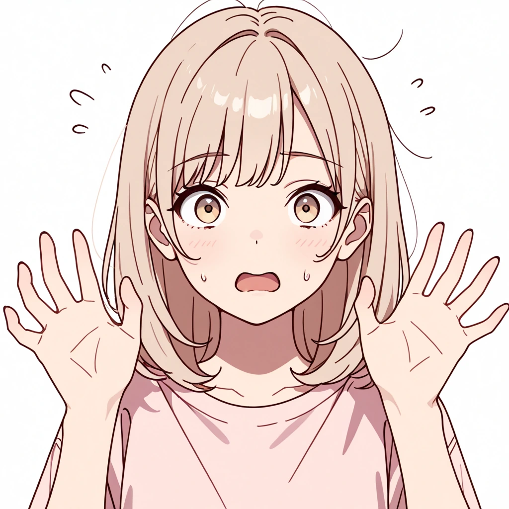 パニック顔の女性サンプル