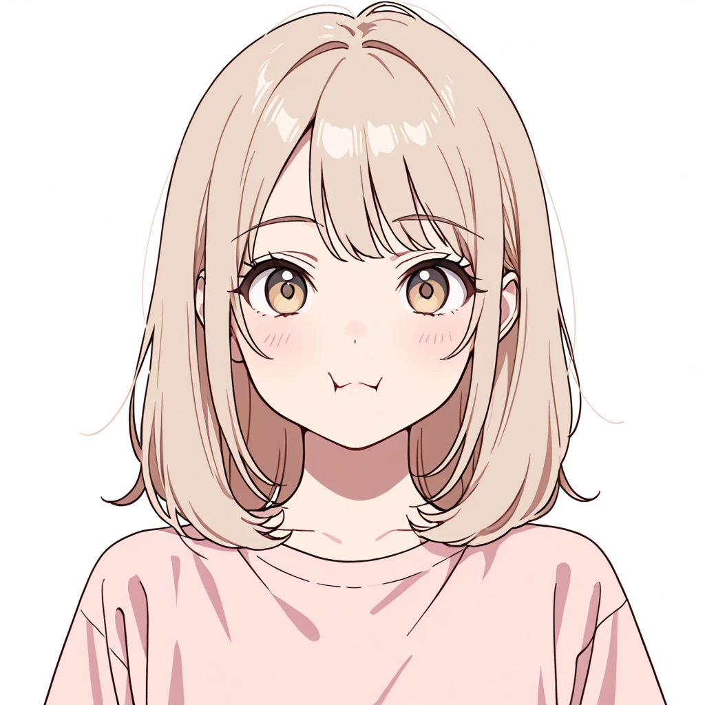 ほっぺを膨らませるの女性サンプル