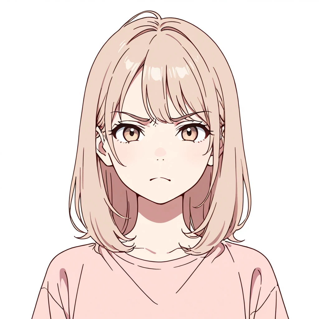 しかめっ面の女性サンプル