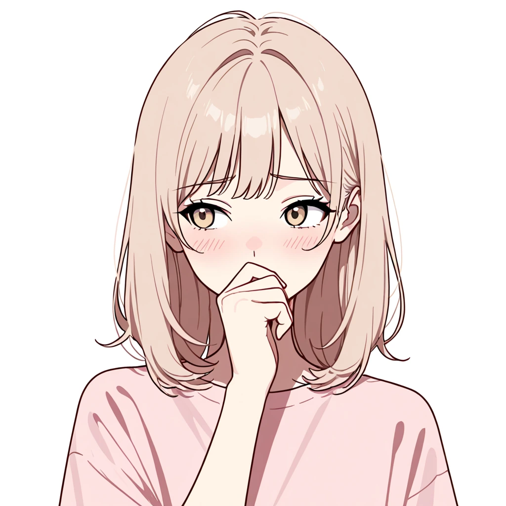 控えめな表情の女性サンプル
