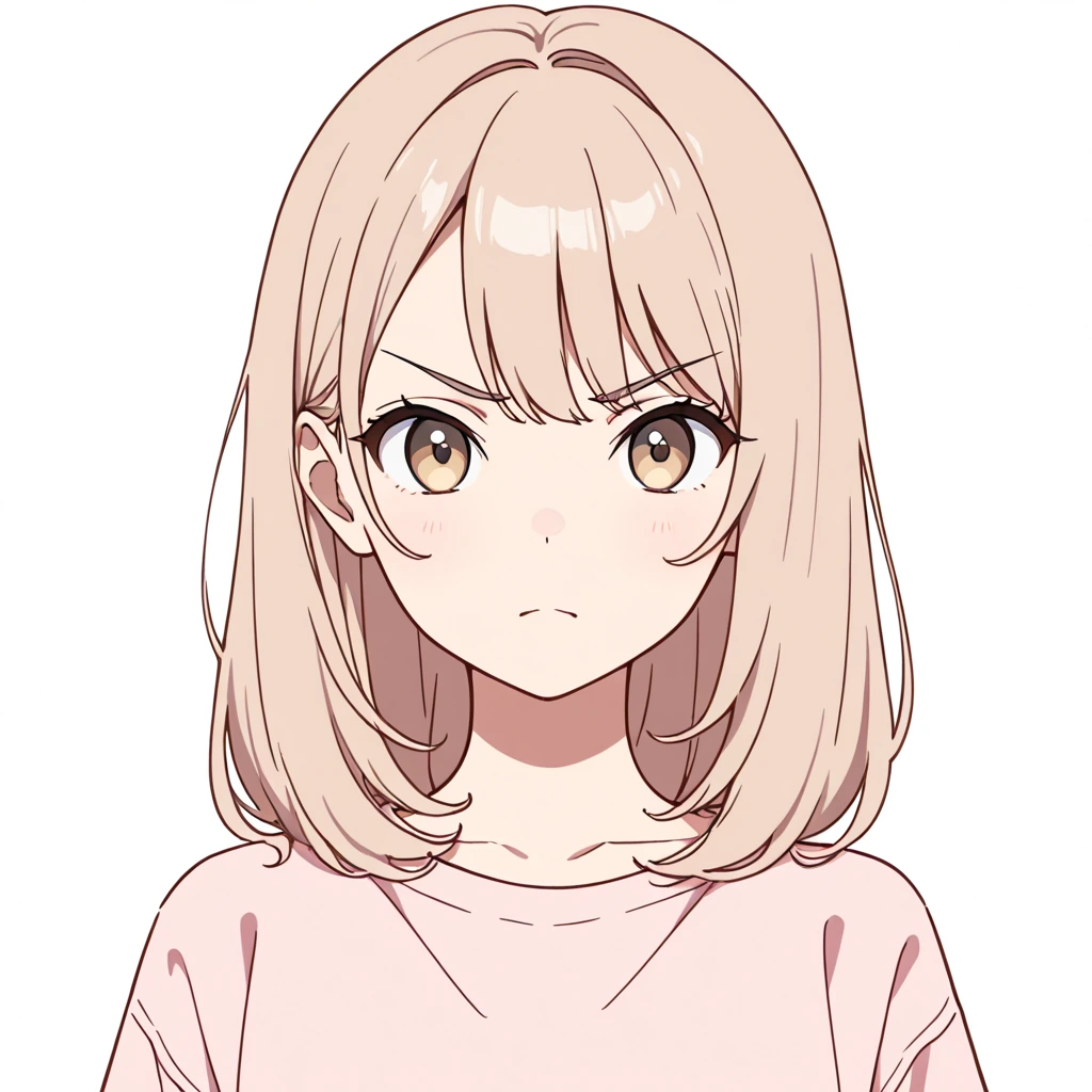 つり上がった眉の女性サンプル