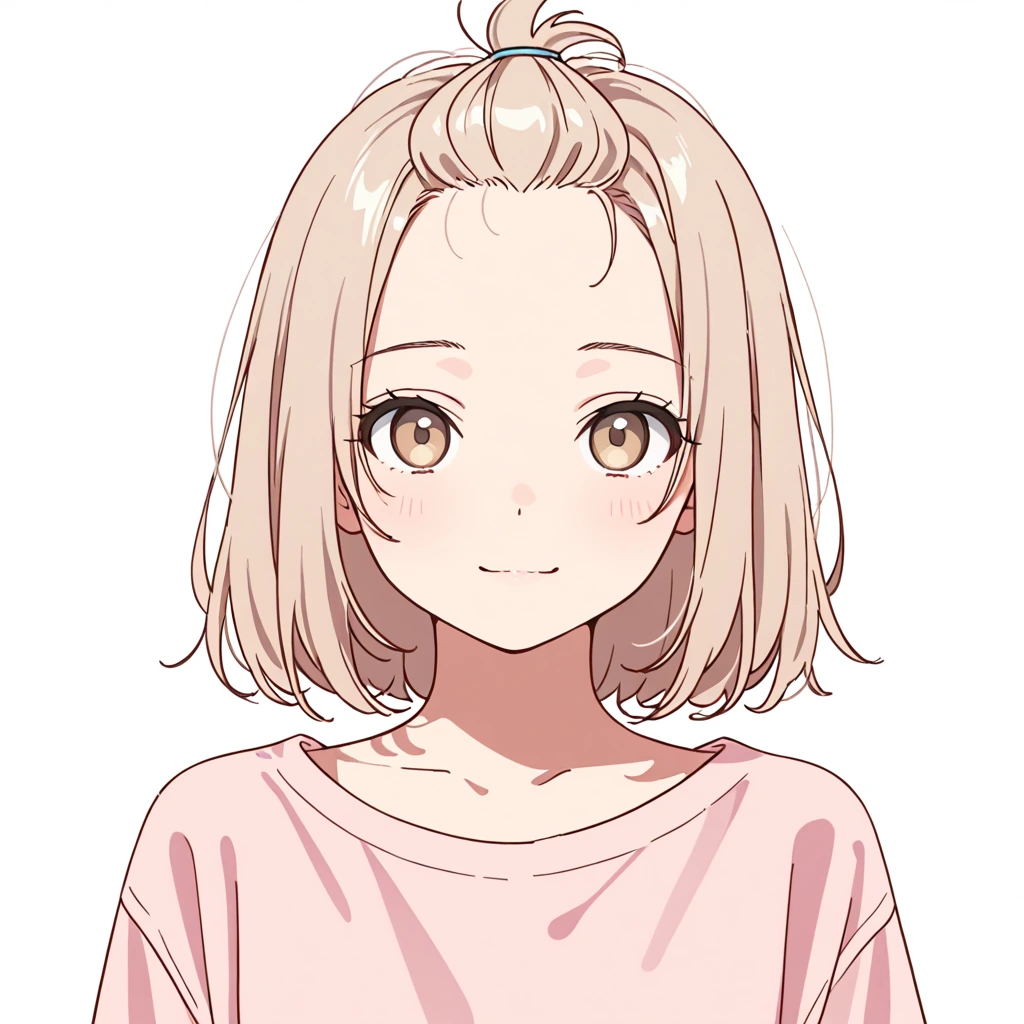 留めた前髪の女性サンプル