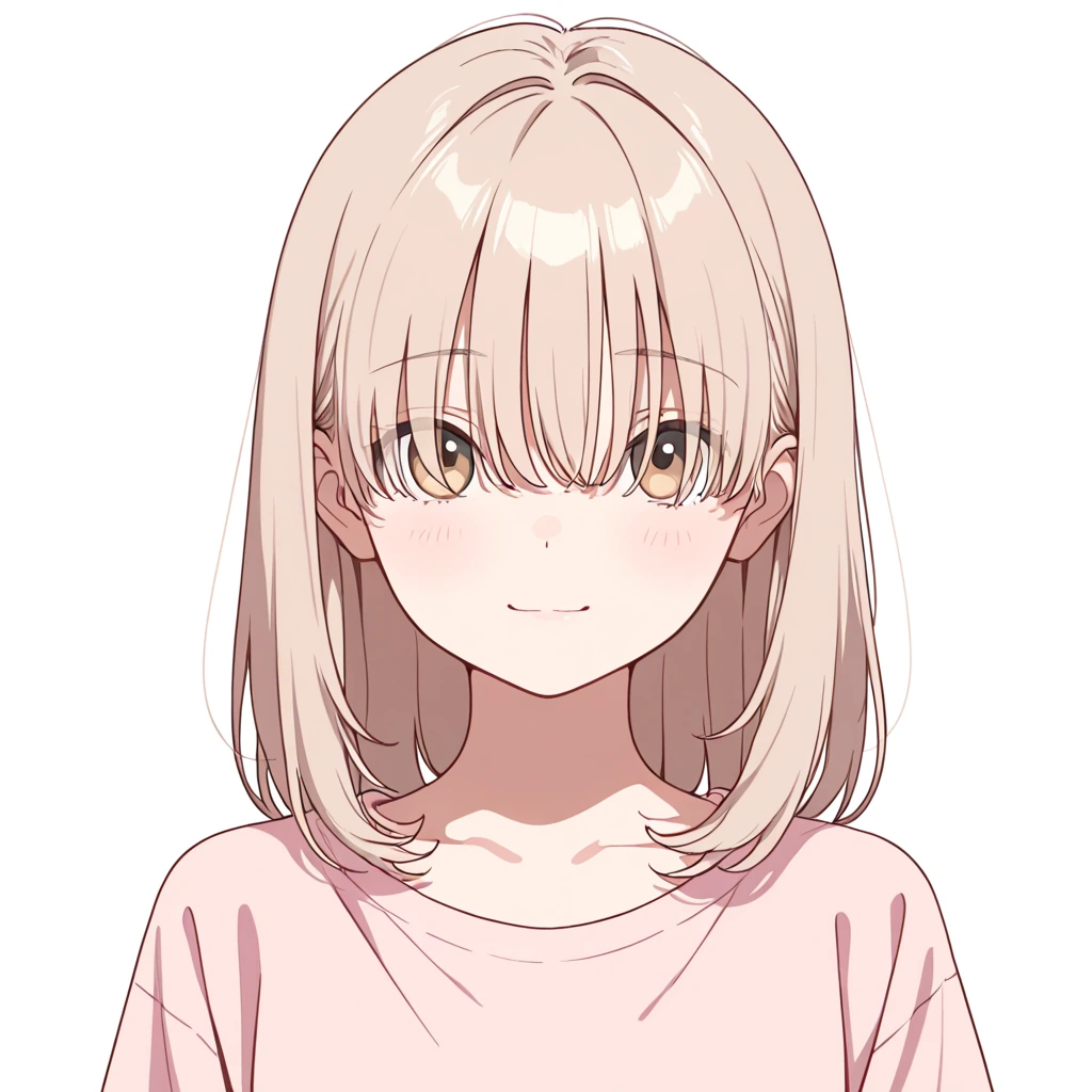 目にかかる髪の女性サンプル