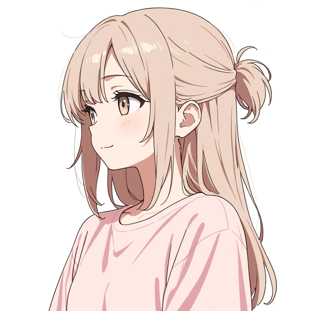 ハーフアップの女性サンプル