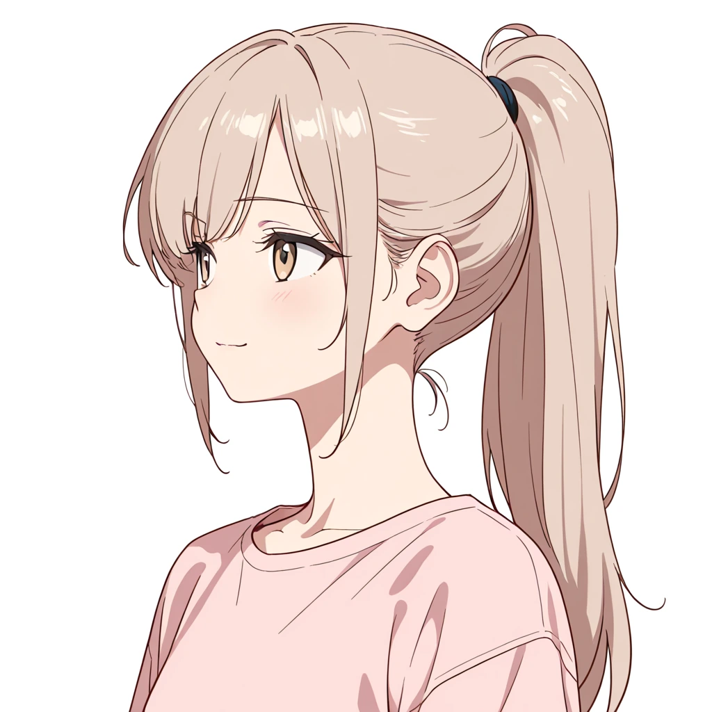 ロングポニーテールの女性サンプル