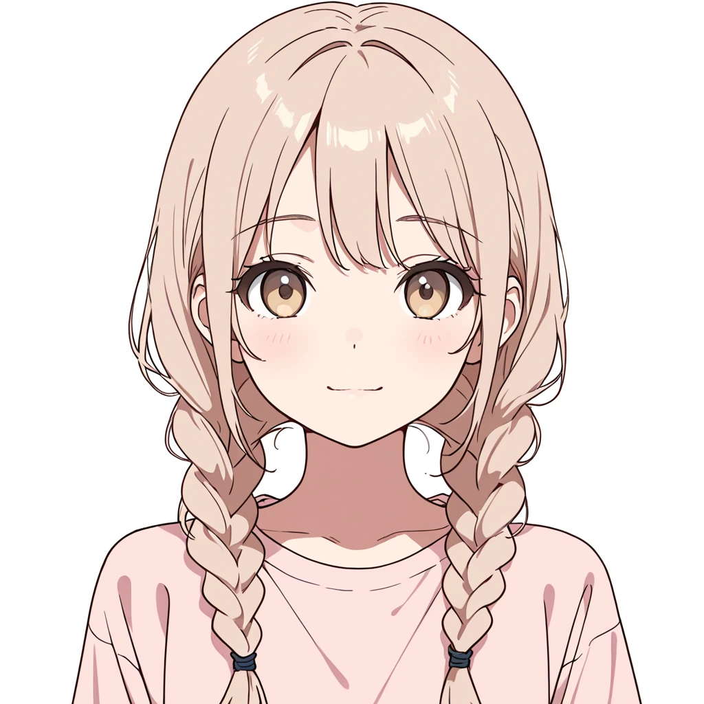 三つ編みツインの女性サンプル