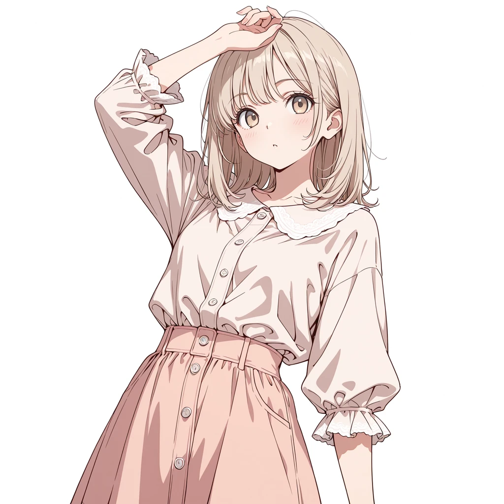 片腕を上げるの女性サンプル