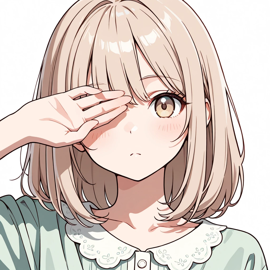 片目を覆うの女性サンプル