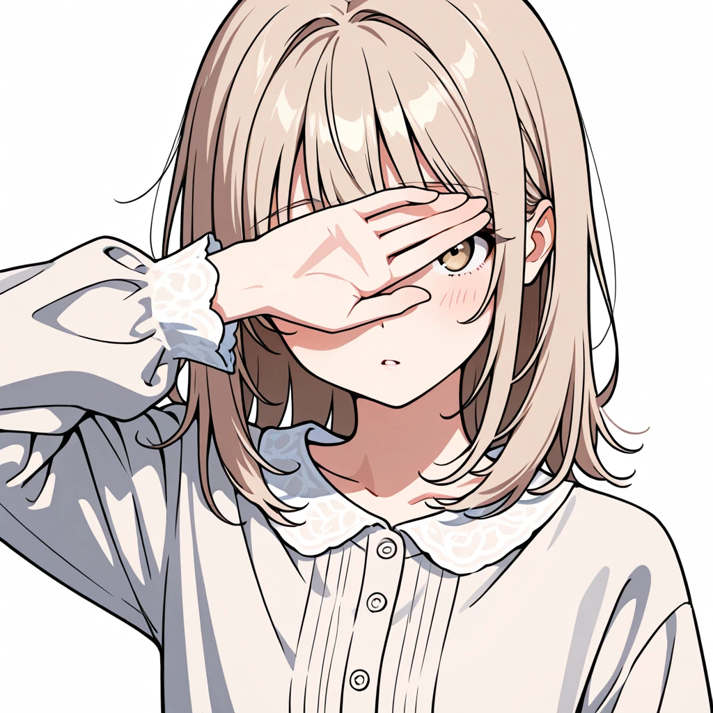 目を覆うの女性サンプル