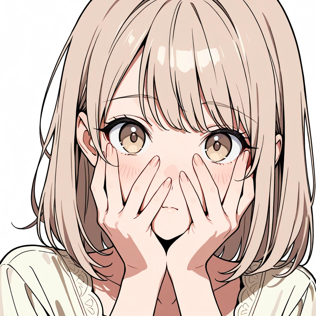 顔を覆うの女性サンプル
