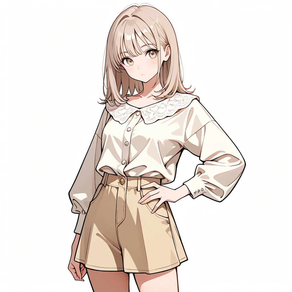 ウエストに片手の女性サンプル