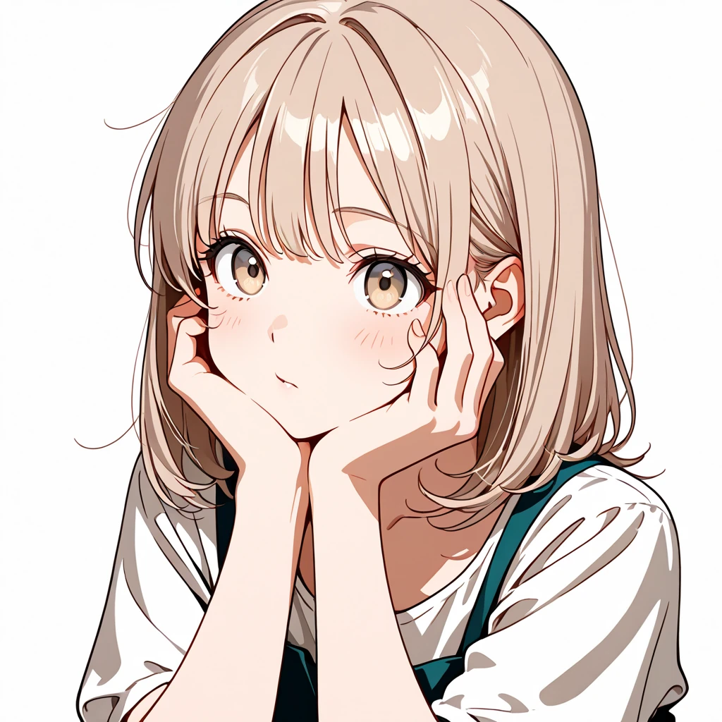 顔に両手の女性サンプル
