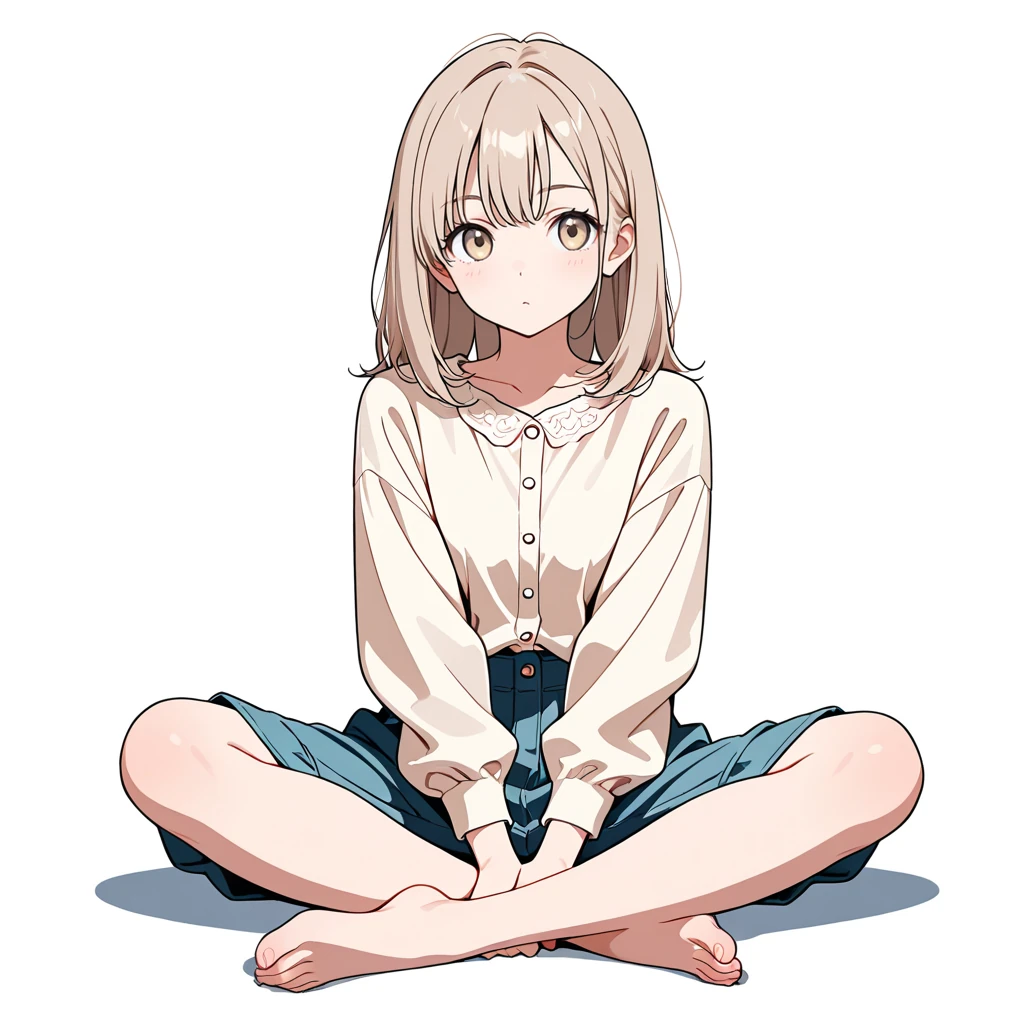 あぐらの女性サンプル