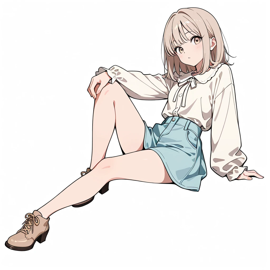 膝を上げるの女性サンプル