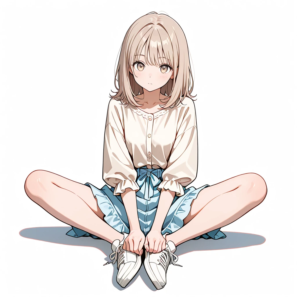 膝を開くの女性サンプル
