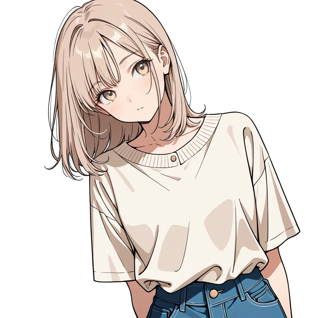 横に傾くの女性サンプル