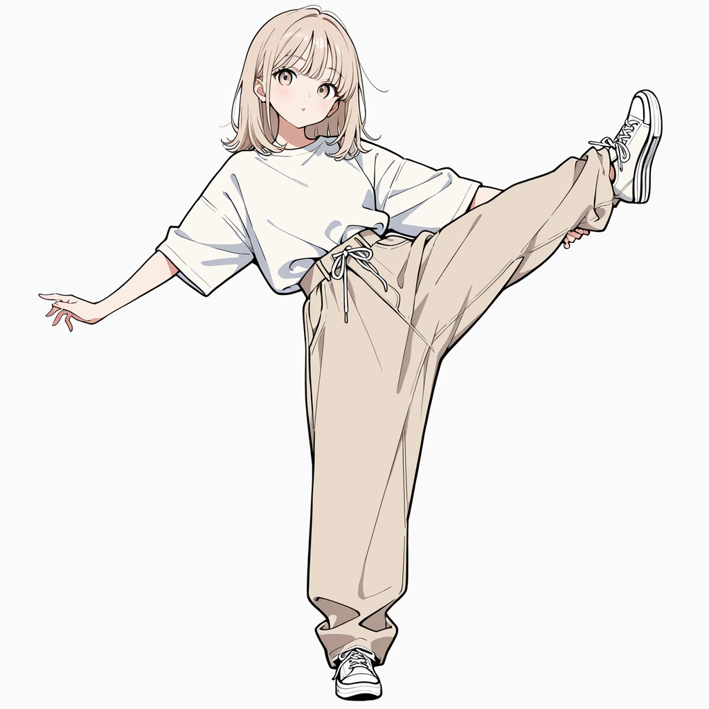 脚を持ち上げるの女性サンプル