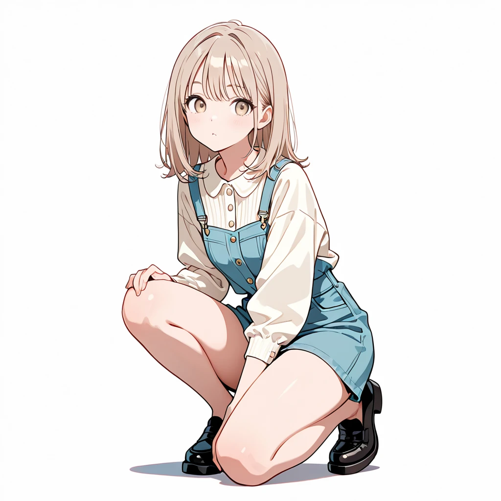 片膝をつくの女性サンプル