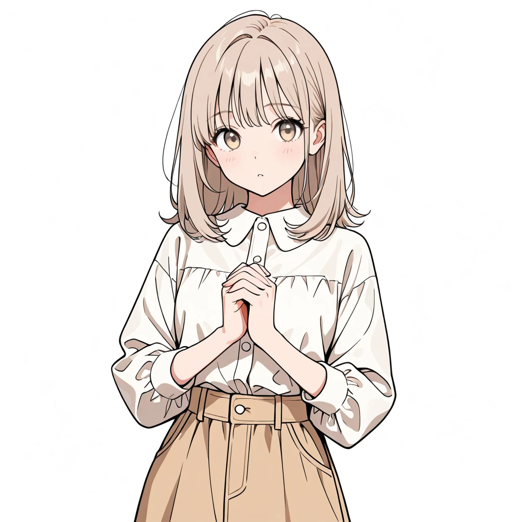 手を組むの女性サンプル