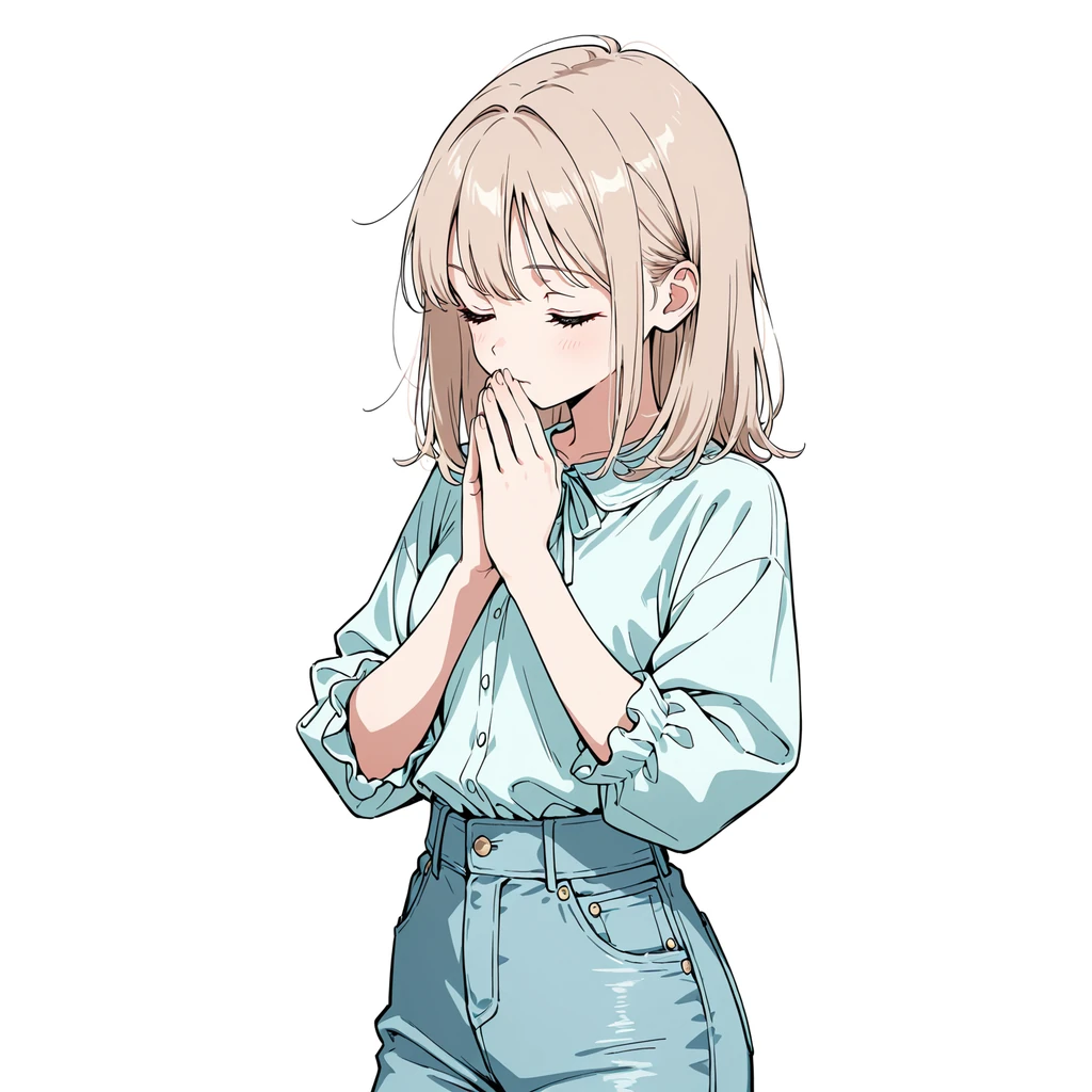 祈るの女性サンプル