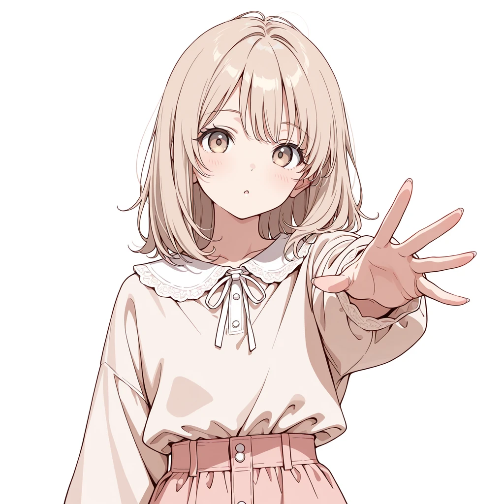 手を伸ばすの女性サンプル