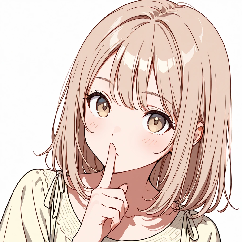 静かにの仕草の女性サンプル