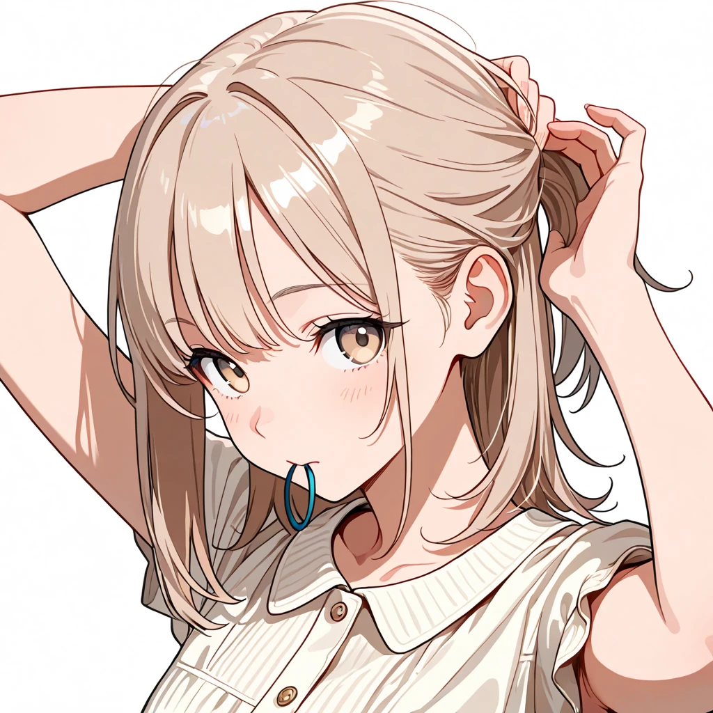 髪を結ぶの女性サンプル